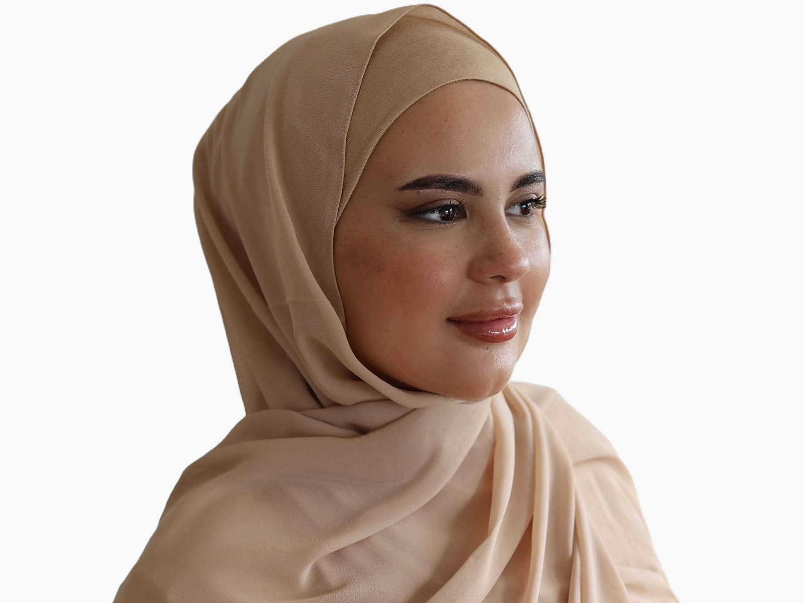 Premium Chiffon Hijab Set - Sand