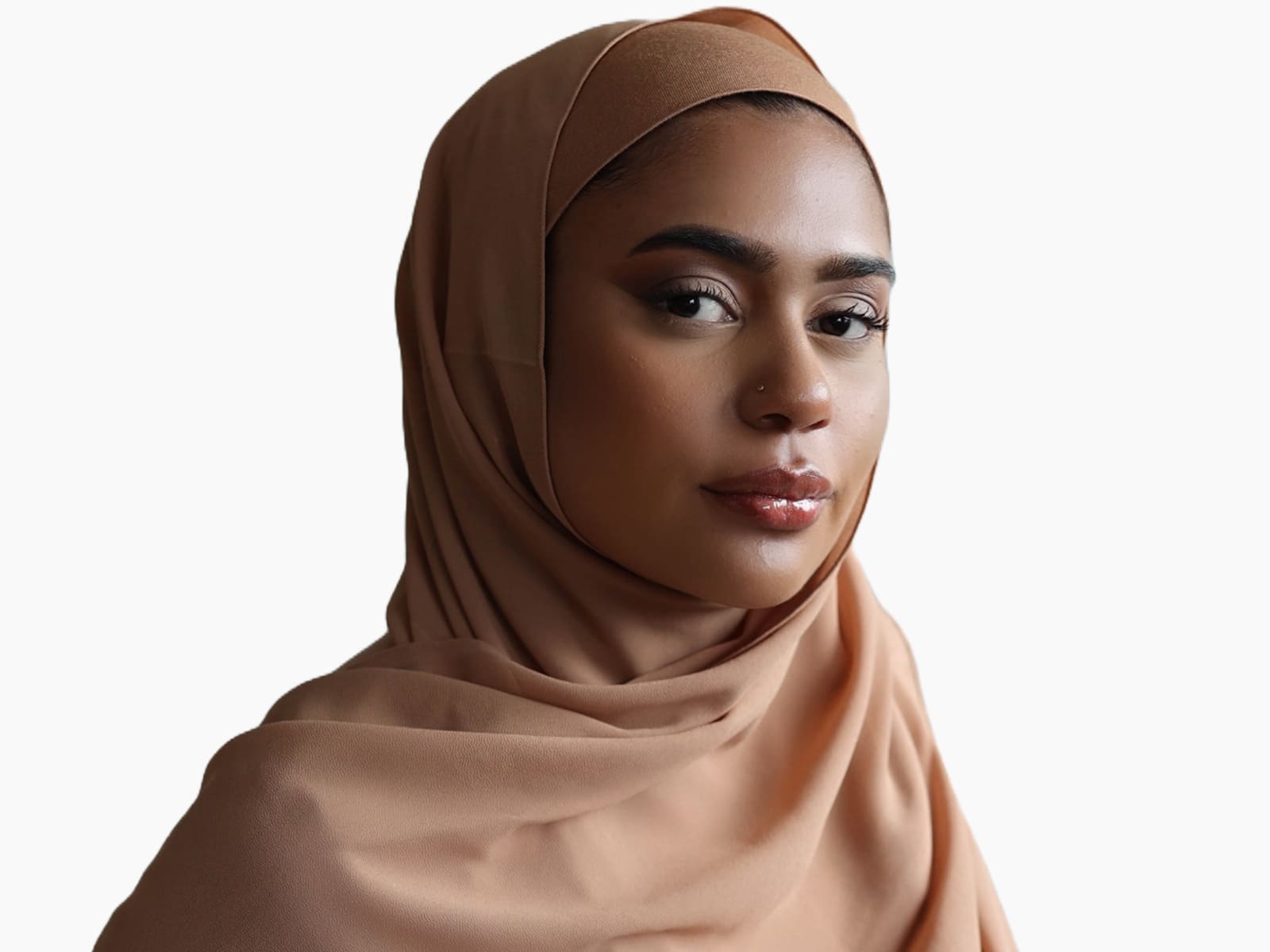 Premium Chiffon Hijab Set - Camel